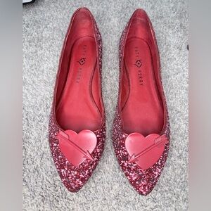 Katy Perry Collections Red Glitter Arrow Heart Flats